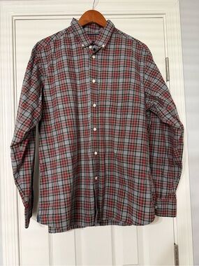 cremieux plaid men’s size large button down long sleeve shirt 100% cotton